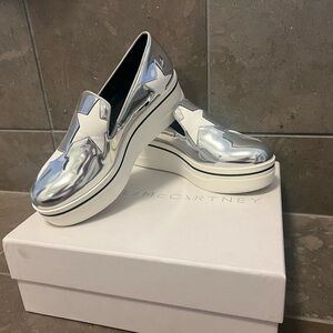 Stella McCartney Silver Platform Loafers